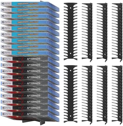 Video Game Storage Wall Mount - 8PCS Heavy-Duty Metal Game Case Holder Media Storage Shelves for PS, Xbox, DVD, Switch Game Organizer Display Stand, Holds up to 152 by Wanyshapy