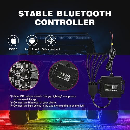 Nilight RGB LED Rock Lights Kit 6 Pods Underglow Multicolor Neon Pod - Image 3