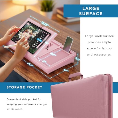 LAPGEAR Ergonomic Pro Lap Desk – Dusty Rose, Fits 15.6" Laptops - Image 5