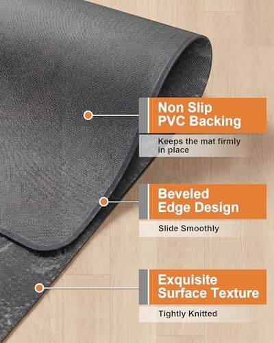 Carvapet 36x48 Office Chair Mat for Carpet Hardwood Floor Protector Rug | Non Slip Silent Chair Mat Perfect for Executive Office Desk or Computer Gaming Chair Cushion, Marble Pattern Textured - Image 5