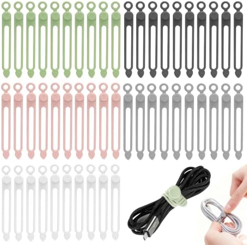 50 Pcs Silicone Cable Ties, Reusable Cable Straps Wire Organizer. by RUGLAMZHIP