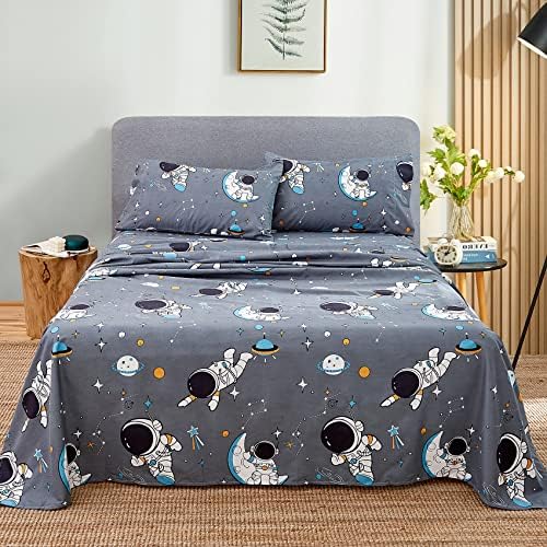 JSD Grey Astronaut Kids Full Sheet Set Space Theme 4 Piece - Image 6