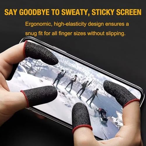 10Pcs Gaming Finger Sleeves for Mobile Phone & Tablet,Silver Ion Fiber – Ultra-Thin, Breathable Anti-Sweat Thumb Gloves. Zero Drag Precision for Game Like PUBG, COD Mobile, Roblox - Image 5