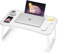 Ruxury Folding Lap Desk Bed Desk Laptop Table Tray, Breakfast Serving Tray, Portable & Lightweight Mini Table for Sofa Couch Floor - White by Ruxury