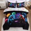 NTBED Game Console Comforter Set for Boys Girls Kids Space Universe Gaming Lightweight Microfiber Gamer Bedding Sets (Multi, Queen 5Pcs) by NTBED