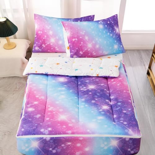 A Nice Night Zipper Bedding, Blue Purple Rainbow Galaxy, Twin Size by ANICENIGHT