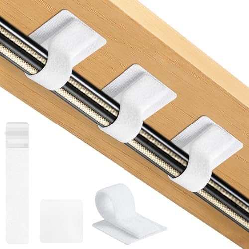 Cable Management Under Desk Detachable Cable Straps, White, 20 Pack by Znben