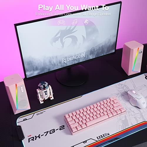 Redragon GS520 Wired 2.0 Channel Stereo Sound Desktop RGB Computer Speakers - Image 5
