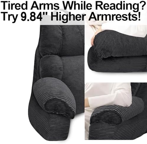 RRPAHWTV Reading Pillow for Bed with Arms, Back Support, Memory Foam - Image 4