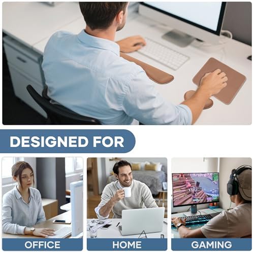Office Ergonomic Memory Foam Computer Mouse and Keyboard Wrist Rest pad Support Carpal Tunnel, Wrist Rest for Keyboard and Mouse, Wrist Support Set - Image 6
