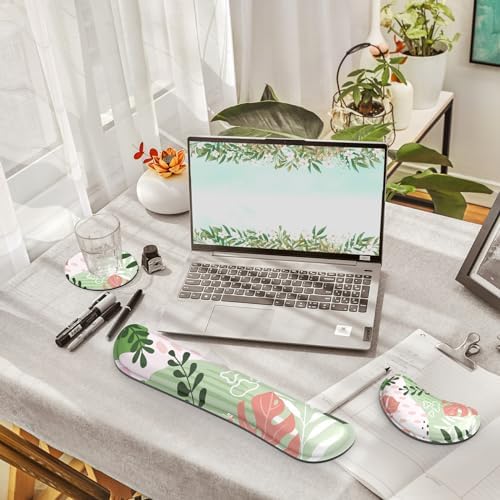 Gimars Enlarge Silky and Superfine Fabric Gel Memory Foam Keyboard Wrist Rest Set, Ergonomic Keyboard Mouse Wrist Support for Typing Pain Relief, Comfort for Office, Gaming, Computer-Morandi Pink - Image 7