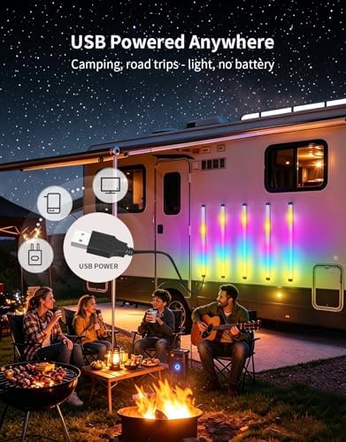 Led Light Bar with Music Sync, 5-Pack RGB+IC Ambient Lights, USB Powered App-Controlled Lighting for Music Studios, Sensory Spaces, Bedrooms, Gaming Setups - Image 6