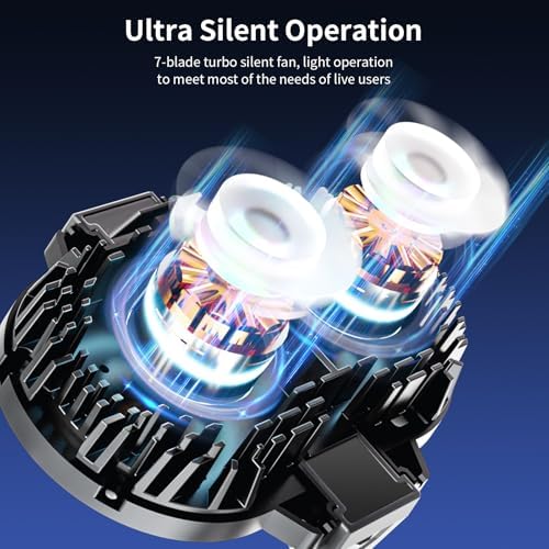 Neveika Cell Phone Cooler with LED, Cooling Power, Compatible with 2.5-3.5 Inch Wide Smartphones for Gaming, Live Streaming and Video Recording - Image 3