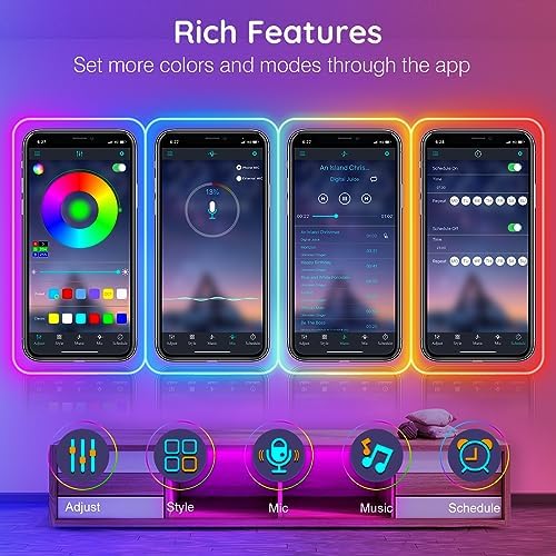 AILBTON 120Ft Neon Rope Lights,Flexible Led Rope Lights Control with App/Remote,Multiple Modes RopeLights,IP65 Outdoor RGB Led Neon Lights NonWater Resistant,Music Sync Gaming Led NeonLight Strip - Image 7