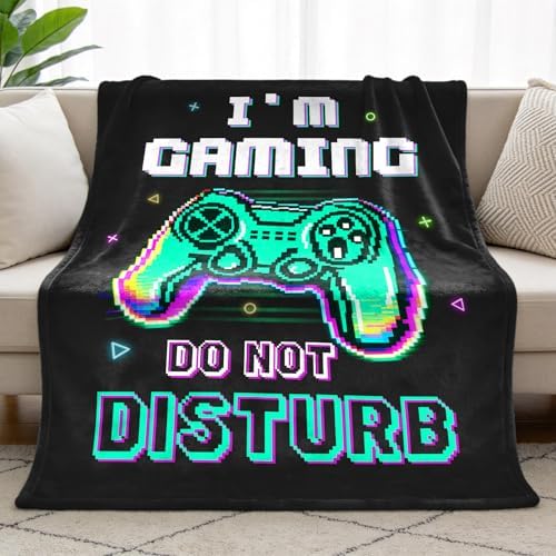Gamer Gifts for Men Boys Girls, Do Not Disturb I’m Gaming Flannel Soft Blanket, Gaming Equipment Accessories Stuff for Teen Boys Gift - 50" x 60" - Image 5