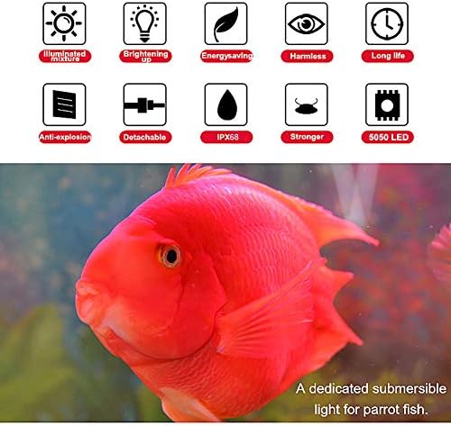 MQ 12 in Submersible LED Aquarium Light, 2W Color Changing Fish Tank Light with Remote Control, IP68 Crystal Glass 12 LEDs Lights Bar, for Fish Tank 15-20 inch - Image 3