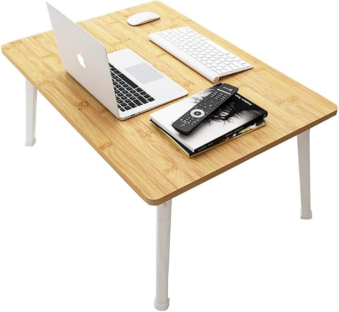 Foldable Laptop Desk for Bed, Bed Laptop Table, Foldable Portable Lap Bed Tray, 23.6 Inch Floor Table for Drawing Reading and Writing, Bamboo by LKBBC