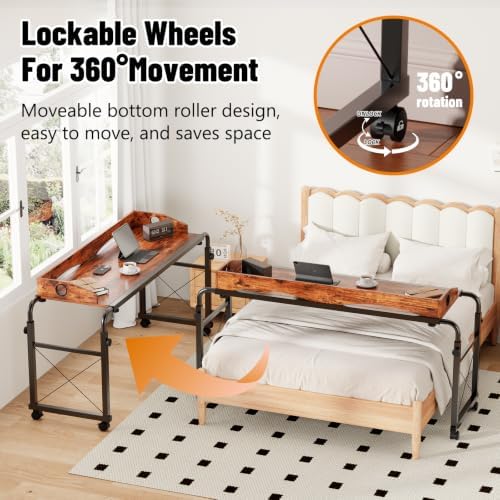 BYMECOST Laptop Desk for Bed, Adjustable Height & Length Laptop Bed Table - Image 5