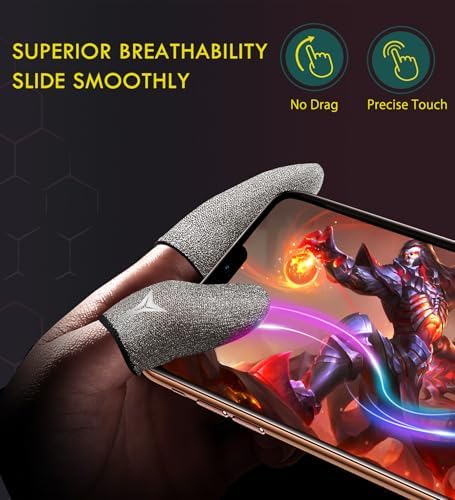 Professional Pure Silver Fiber Finger Sleeves Gloves for Mobile Gaming - Image 4