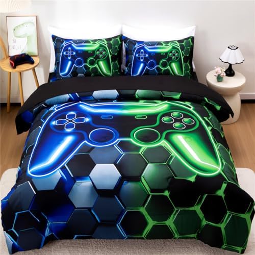 NTBED 5pcs Twin 3D Gaming Comforter Set for Boys Kids Gamer Bedding Sets by NTBED