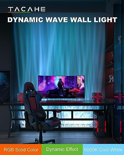 TACAHE RGBW Dynamic Wave Wall Light - Flowing Water, Aurora Visual - Image 2