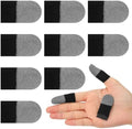 10 Pcs Silver Fiber Gaming Finger Sleeves, Finger Cots Anti Sweat Touch Screen Gloves Thumb Protector Compatible with All Touchscreen Devices, Black by Unknown