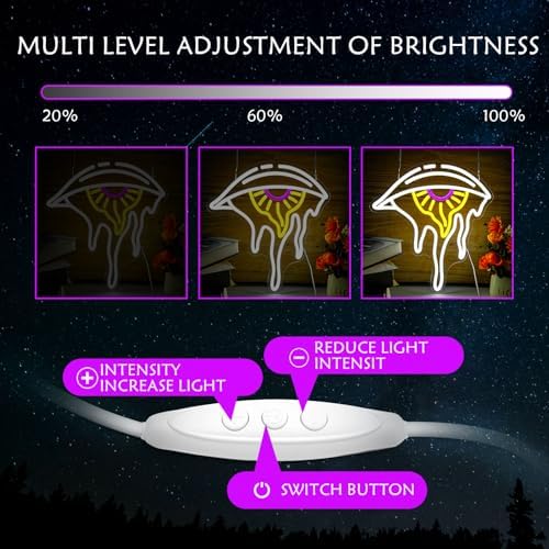 Evil Eye Neon Sign Dimmable Boho Nordic Wall Decor LED Light for Home Decor - Image 6