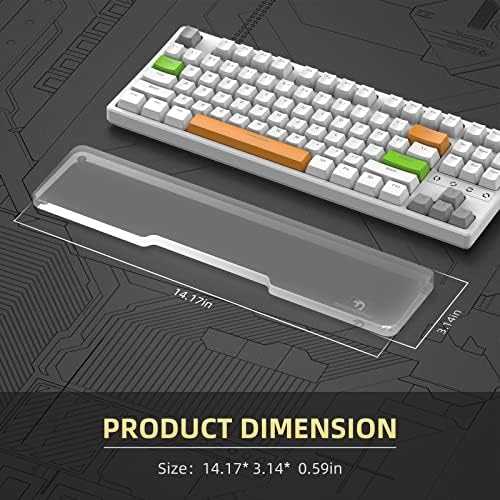 Acrylic Keyboard Wrist Rest - TENKEYLESS (TKL) 80% Keyboard- Mechanical Keyboards Ergonomic Palm Rest for Computer Keyboard,Anti-Slip Base,Wrist Pad for Laptop,Office & Home-Easy Typing - Image 2