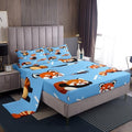 Erosebridal Red Panda Sheet Set Kawaii Fitted Sheet Full Size Cute Animal Pattern Flat Sheet for Kids Boys Girls Cartoon Panda Printed Bed Sheet Set Wildlife Style Top Sheet Child Bedroom Decor Blue by Erosebridal