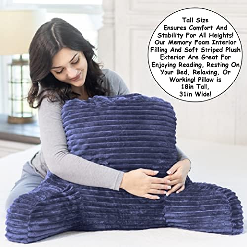 Homie Reading Pillow with Reading Light and Wrist Support, Has Arm Rests, and Back Support for Bed Rest, Lounging, Reading, Working on Laptop, Watching TV (Blue) - Image 6