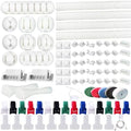 ELII 300PCS White Cable Management Kit,4 Cable Sleeve 35 Cable Clips by OfficeArtCraftsProducts