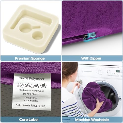 Couch Cup Holder Pillow, Sofa and Bed Caddy for iPad, Kindle, Switch, Game Controller, Remotes, Phones, Small-Sized Cup & Drink Holder for Couch, Bed, Desk, Car, Beach, Bathroom Cup Holder Purple - Image 6