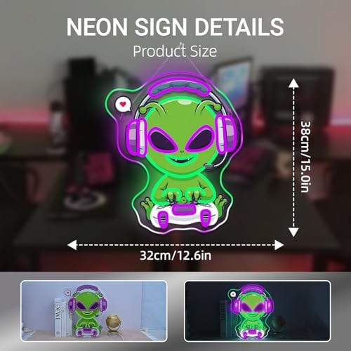 Alien Neon Sign For Men Game Room Sign Teen Boys Bedroom - Image 2