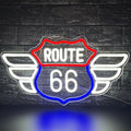 Route 66 Neon Sign Vintage Route 66 Garage Wall Decor Dimmable Us High Way Led 66 Road Sign for Man Cave Garage Neon Lights for Bedroom Party Gift by Gevbay