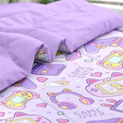 Pamnest Twin Comforter Set with Sheets, 5 Pieces Kawaii Gamepad Bedding - Image 5