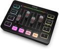 FIFINE Gaming Audio Mixer, Streaming RGB PC Mixer with XLR Microphone Interface, Individual Control, Volume Fader, Mute Button, 48V Phantom Power, for Podcast/Recording/Vocal/Game Voice-AmpliGame SC3 by FIFINE