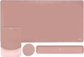 MOSISO Keyboard Mouse Pad Set, Large Gaming Mouse Pad&Keyboard Wrist Rest | Rectangular Mousepad with Wrist Rest&Coaster, Ergonomic Non-Slip&Easy Typing Pad with Curved Silicone Lining, Salmon Pink by MOSISO