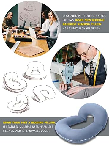 INSEN Reading Pillow, Back Pillow for Sitting in Bed and Couch, Gaming Pillow for Adults, Sit Up Support for Bed - Image 2