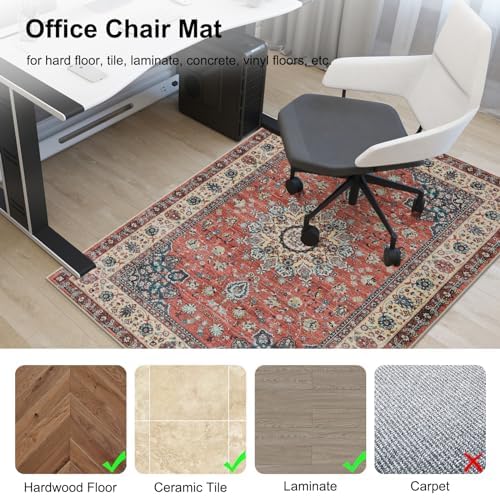 Anidaroel Chair Mat for Hardwood Floor, 48"x60" Desk Chair Mat for Hard Floors, Anti-Slip Office Rugs for Rolling Chairs - Image 3