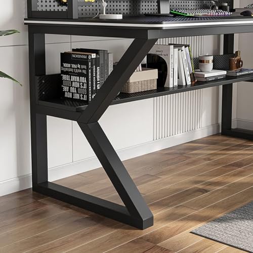 Wall Mounted Storage Pegboard,Desk,Gaming Desk with Pegboard, Large PC Table Computer Desk with Shelves Multifunctional Workbench Home Office Desk Study Writing Workstation(47.99 - Image 5