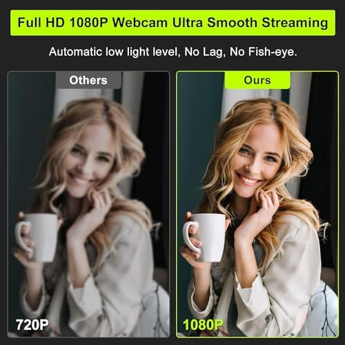 ToLuLu 1080P Full HD Webcam with Ring Light Microphone Streaming Web Camera - Image 2