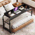 Saifu Overbed Table with Wheels, Black by MakeupVanityDesk