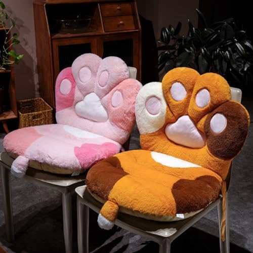 Cute Cat Paw Chair Cushion with Back Kawaii Seat Cushions Non-Slip Plush Office Chair Cushion Seating Pad for Dorm Office Gaming Desk Chair - Image 6