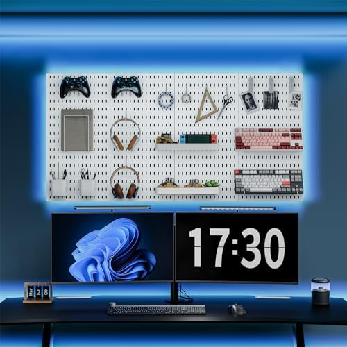 MULSAME Pegboard Combination Kit, 25.2" x 25.2" Wall Mounted Storage Set with 4 Pegboards & 20 Accessories Hanging, Peg Boards Organizer - Image 2