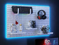 12 * 12in Pegboard Set, DIY Pegboard Combo Kit, Wall-Mounted Storage Organizer, Includes 6 pegboards and 22 Accessories, Suitable for Office, Gaming Room, Kitchen, and Decorative Display (White) by Unknown