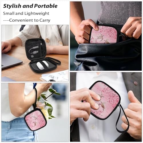 Cherry Blossom Turtle Carrying Earphone Case Pouch Storage Bag Holder-Earbud Case Headphones Storage Bag Pouch for Headphone, Bluetooth - Image 7
