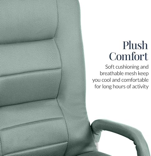 Best Choice Products Swivel Gaming Chair 360 Degree Multipurpose Floor Chair Rocker for TV, Reading, Playing Video Games w/Lumbar Support, Armrest Handles, Adjustable Foldable Backrest - Sage Green - Image 5