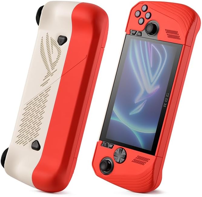 UYIYE Case for ROG Ally X 2024 Anti-Slip Rubber Protective Shell,White Red - Image 9