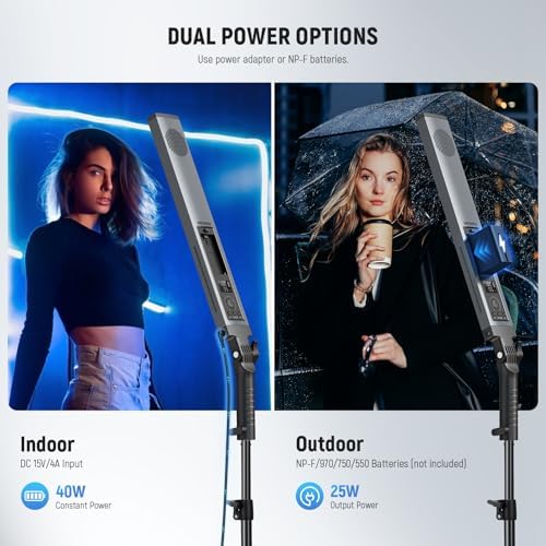 NEEWER Handheld 2.4G LED Video Light Stick Kit, Upgraded 40W Dimmable 3200K-5600K CRI97 with Stands/Filters/Carry Bag for Gaming Photography YouTube TikTok Video Recording, BH20B Ultra - Image 5