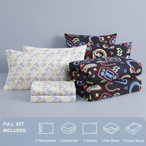 Full Comforter Set for Boys -7 Pieces Gamer Full Size Bedding Sets for Kids - Image 5